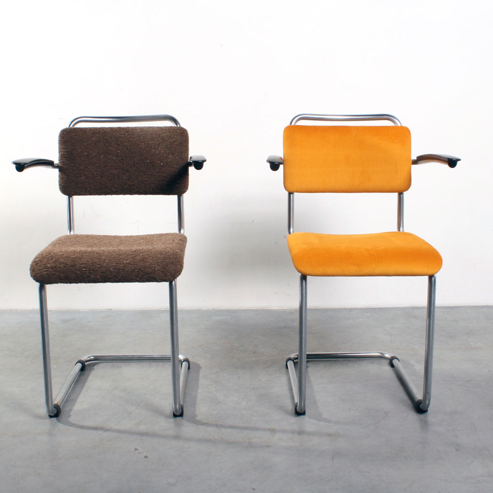 Gispen 201 Dutch tubular chairs –