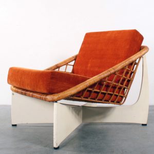 Pastoe chair design Gebr Jonkers rattan rotan