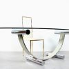 Romeo Rega design table chairs dinner set glass brass Italy