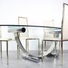 Romeo Rega design table chairs dinner set glass brass Italy
