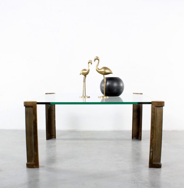 Ghyczy coffee table brass design glass salontafel