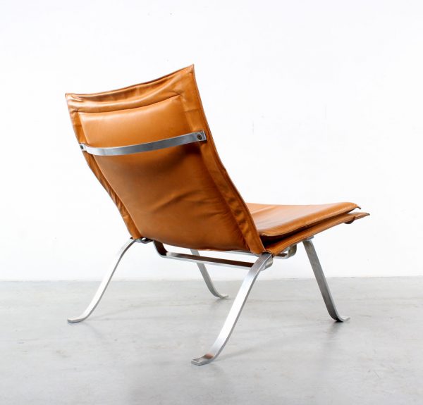 Leather steel design chair retro vintage