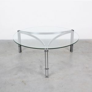 Glass steel round coffee table