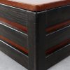 Cognac leather coffee table