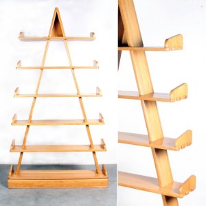 Oak shelf wall unit