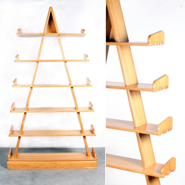 Oak shelf wall unit