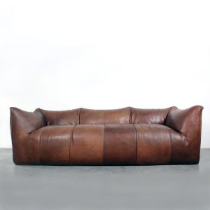 Bambole 3-seat leather sofa