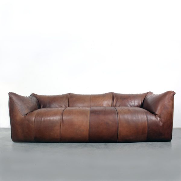 Bambole 3-seat leather sofa