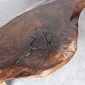 Brutalist unique tree trunk coffee table - Afbeelding 3