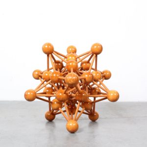 Atom model made of wood